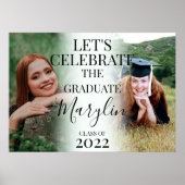 エレガント卒業生の祝2枚の写真 ポスター (正面)