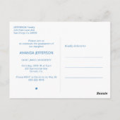 エレガント卒業生の青い写真の卒業式 ポストカード (裏面)