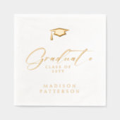 エレガント卒業生パーソナライズされた成 箔ナプキン (正面)