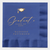 エレガント卒業生パーソナライズされた成 箔ナプキン (正面)