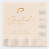 エレガント卒業生パーソナライズされた成 箔ナプキン (正面)