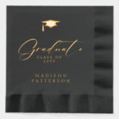 エレガント卒業生パーソナライズされた成 箔ナプキン (正面)