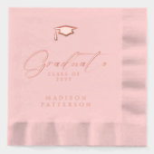 エレガント卒業生パーソナライズされた成 箔ナプキン (正面)