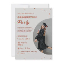 エレガント卒業赤と白党招待状