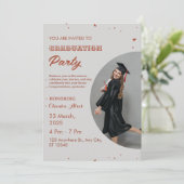 エレガント卒業赤と白党招待状 招待状 (スタンド正面)