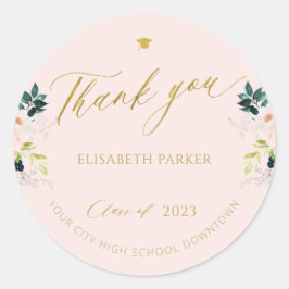 エレガント卒業金ゴールドの台語学感謝してい卒業 ラウンドシール