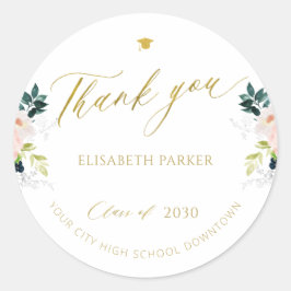 エレガント卒業金ゴールドの台語学感謝してい卒業 ラウンドシール