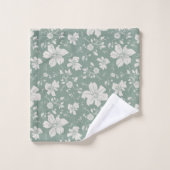 エレガント単色フローラ模様 バスタオルセット (ウォッシュタオル)