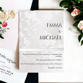 エレガント単色モダン銀箔招待状 箔招待状