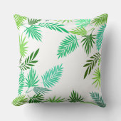 エレガント単色熱帯葉模様 クッション (正面)