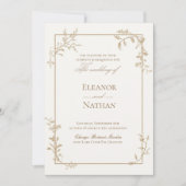 エレガント及びシンプル春の結婚式 招待状 (正面)