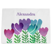 エレガント及びモダンフローラカスタム ラージペーパーバッグ (正面)