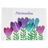 エレガント及びモダンフローラカスタム ラージペーパーバッグ (裏面)