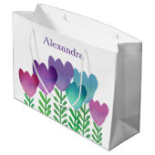 エレガント及びモダンフローラカスタム ラージペーパーバッグ (裏面アングル)