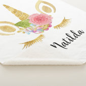 エレガント可愛いかわいらしフローラ金ゴールドグリッター シェルパブランケット (3/4)