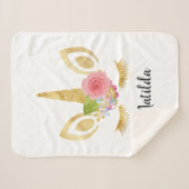 エレガント可愛いかわいらしフローラ金ゴールドグリッター シェルパブランケット (正面(横))