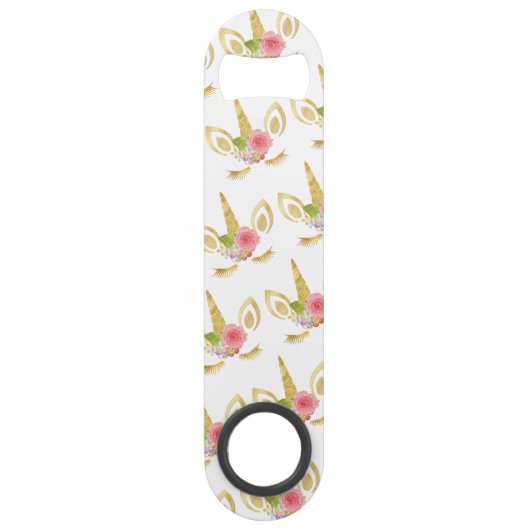 エレガント可愛いかわいらしフローラ金ゴールドグリッター スピード栓抜き (裏面)