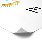 エレガント可愛いかわいらしフローラ金ゴールドグリッター ポスター (角)