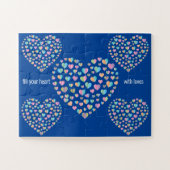 エレガント可愛いカラフルハートパターンデザイン ジグソーパズル (横)