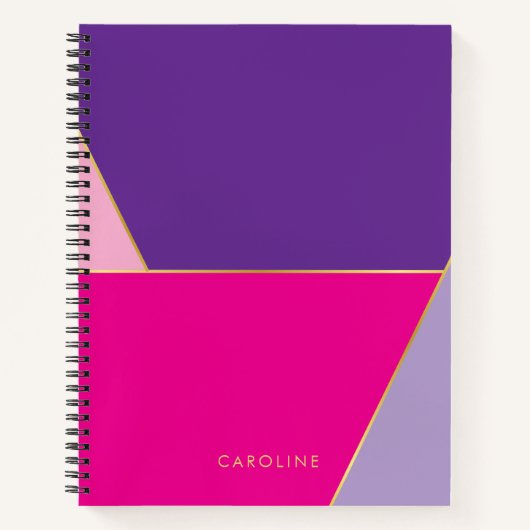 エレガント可愛いカラフルモダントレンディーパーソナライズされたn ノートブック (正面)
