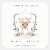 エレガント可愛いダスキーディアーフローラ結婚クレスト スクエアシール (正面)