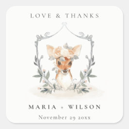 エレガント可愛いダスキーディアーフローラ結婚クレスト スクエアシール