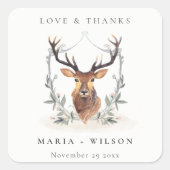 エレガント可愛いダスキーディアーフローラ結婚クレスト スクエアシール (正面)