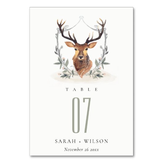 エレガント可愛いダスキーディアーフローラ結婚クレスト テーブルナンバー (正面)