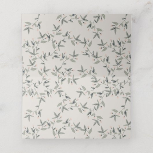 エレガント可愛いダスキーディアーフローラ結婚クレスト プレイスカード (内部開封)