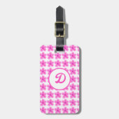 エレガント可愛いモダンモノグラムの ラゲッジタグ (正面縦)