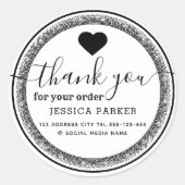 エレガント可愛いヴィンテージ感謝していハート ラウンドシール (正面)