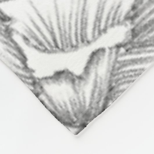 エレガント可愛い手描きフローラモダンデコ フリースブランケット (角)