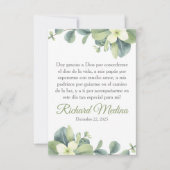 エレガント可愛い緑離れのスペインの人 サンキューカード (正面)