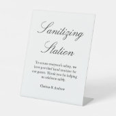 エレガント台本の消毒 台座サイン (正面)