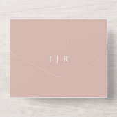 エレガント台本ほこりっぽいバラ書結婚跡 オールインワン招待状 (裏面)