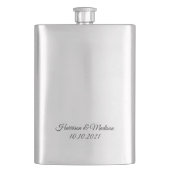 エレガント台本カスタム文字シックのギフト結婚の好意 フラスク (正面)