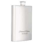 エレガント台本カスタム文字シックのギフト結婚の好意 フラスク (右)