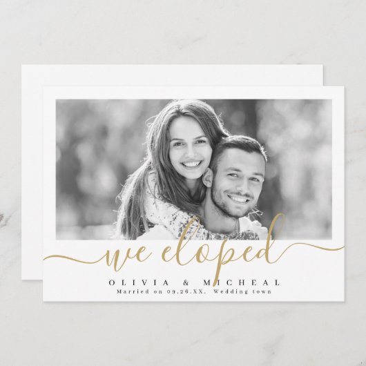エレガント台本「我々は逃げモダンたの写真結婚」 招待状 (正面/裏面)