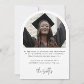 エレガント名写真卒業発表 招待状 (裏面)