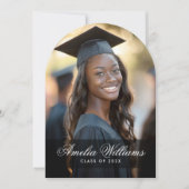 エレガント名写真卒業発表 招待状 (正面)