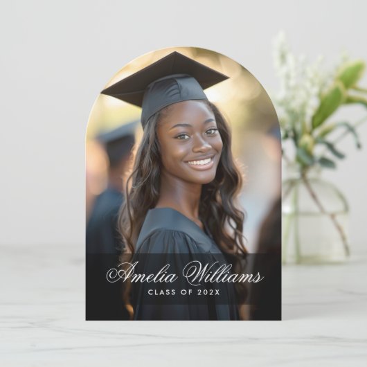 エレガント名写真卒業発表 招待状 (スタンド正面)