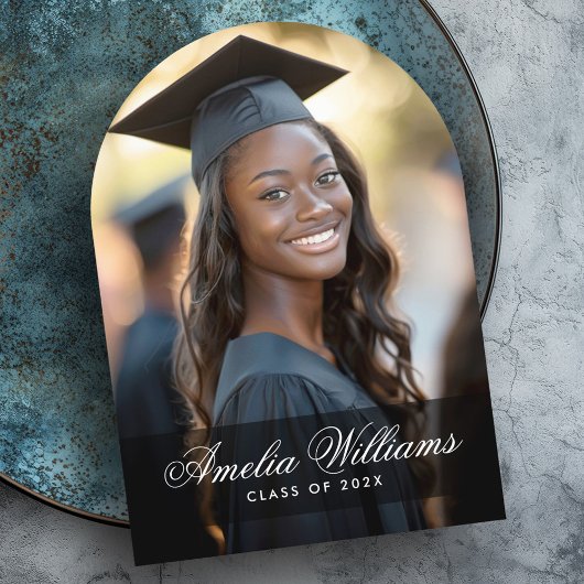 エレガント名写真卒業発表 招待状