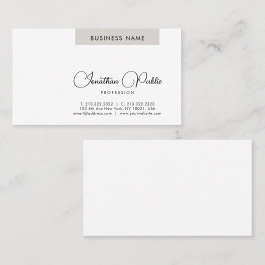 エレガント名刺の型名シンプル式 名刺 (正面/裏面)