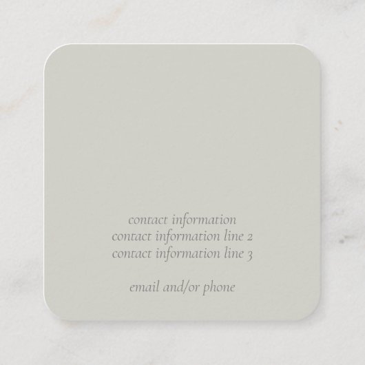 エレガント名刺の色 スクエア名刺 (裏面)