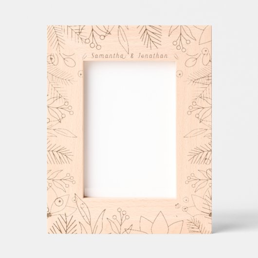 エレガント名前をカスタムするカップルのメモリ写真 レーザー彫刻フレーム (正面)