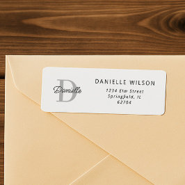 エレガント名前をカスタムするミニマルモノグラムシンプルシック ラベル