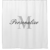 エレガント名前をカスタムするモノグラム白黒 シャワーカーテン (正面)