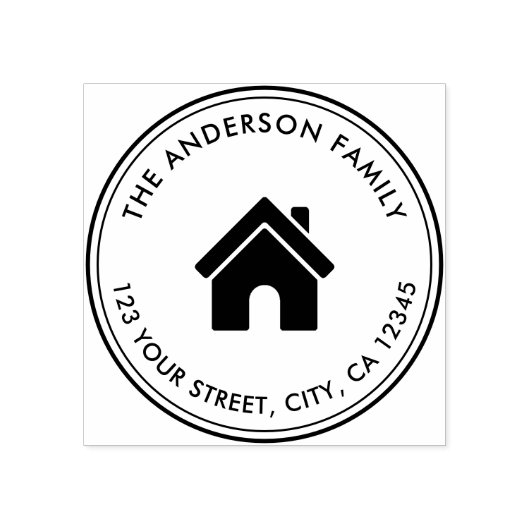 エレガント名前をカスタムするロゴ差出人住所 ラバースタンプ (インプリント)