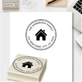 エレガント名前をカスタムするロゴ差出人住所 ラバースタンプ