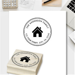 エレガント名前をカスタムするロゴ差出人住所 ラバースタンプ